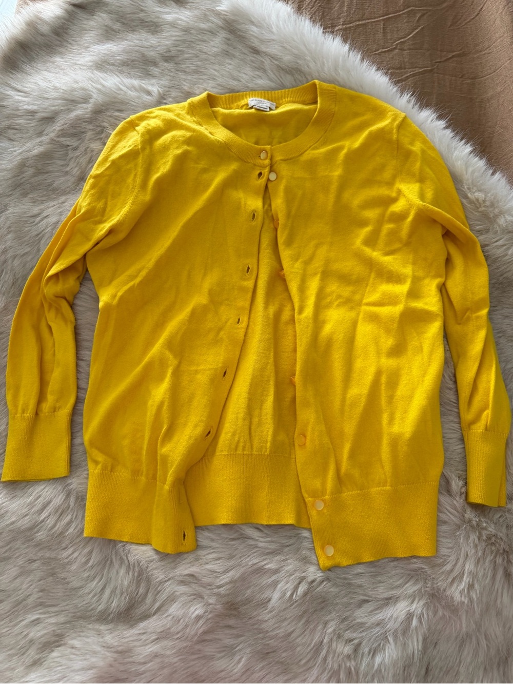 J. Crew Bright Yellow Button-Front Cardigan